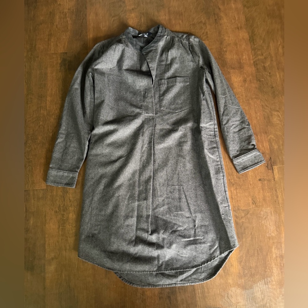Madewell 1937  Charcoal Long Sleeve Shirt Dress Size XS